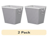 (2 pack) Polyester Laundry Hamper with Removable Liner, Slim Rectangle with Carrying Handles, Gray 66444303