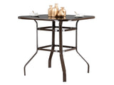 Wrought Iron Glass High Bar Table Patio Bar Table Brown 75817084