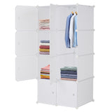 ZNTS 8 Cube Organizer Stackable Plastic Cube Storage Shelves Design Multifunctional Modular Closet 74329266