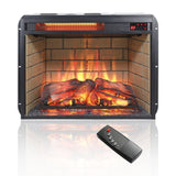 ZNTS 23 inch infrared quartz heater fireplace insert -woodlog version with brick 70442795