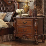Wooden Nightstand with 2 Drawers In Cherry Oak Finish B016P252905