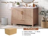 36 Inch Freestanding Bathroom Vanity Cabinet with Sink, 2 Soft Close Doors & Full Extension Drawer, N817P472976N