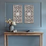 2 PCS Distressed Carved Wood Wall Decor Set B035P366543