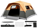 Orange Light-Blocking Outdoor Cabin Tent, Large 9x9ft Interior Windproof Rainfly Tent with Carry Bag 71873593