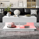 U-Can 41.3''-76.7'' Extendable Coffee Table, Efficient Central Coffee Table with Multiple Storage N724P290061K