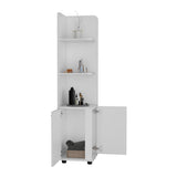 Malibu Freestanding Linen Cabinet, 2-Doors, Open Shelves -White B20092128