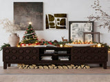 Modern Mid-Century Media Console with 4 Drawers and Cable Management, TV Console Table for TVs up to W757P305596
