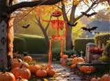 5.5ft Life-Size Halloween Skeleton with Pumpkin Head - Orange Color, Fully Poseable Joints 28854168