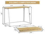 Folding Table, Portable Space-Saving Desk for Home, Apartment, Small Office, Light Oak 74329557