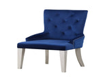 Varian Blue Fabric & Antique Platinum Finish Side Chair B2726P380828