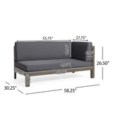 ZNTS BRAVA X-BACK RIGHT CORNER BENCH, DARK GREY 57968.00DGY