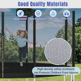 ZNTS 14FT Trampoline for Kids with Safety Enclosure Net, Basketball Hoop and Ladder, Easy Assembly Round 60865523