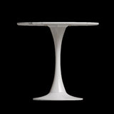 31.4 "round table, medieval white marble patterned tulip table, 2-3 person metal base W1727P229041