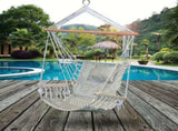 Hanging Hammock Chair - Grey Herringbone Pattern - Polyester/Cotton Fabric 86861708