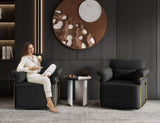 360 Degree Square Swivel Accent Sofa Chair,Fluffy Fabric Lounge Wide Upholstered Reading Chair with W2012P319073