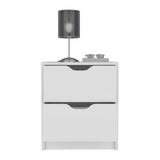Basilea 2 Drawers Nightstand , End Table, Side Table Pull Out System -White B20092137
