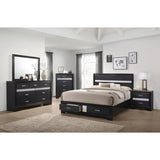 Black 2-drawer Nightstand with Hidden Jewelry Tray B062P145652