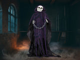 6ft Halloweenations Outdoor Life Size Animatronics Grim Reaper with Chain, Sound-Actived Party 38266016