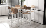 TOPMAX Farmhouse 5-piece Counter Height Drop Leaf Dining Table Set with Dining Chairs for 4,White WF290233AAK