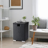40*40*57cm Iron Frame Gas Bottle Storage Rattan Side Table Black Gradient 71591038
