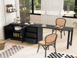 89.7''Wooden Sideboard with Extendable Table,Multifunctional Storage Cabinet with 2 Doors N711P334768B