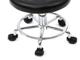 Round Shape Adjustable Salon Stool with Back and Line Black 29871662