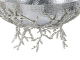 14.2x14.2x10.8" Silver Decorative Aluminum Bowl with Twig Stand W2078P489710