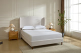 Hannah Upholstered Wingback Bed Size King / Tall 54" Headboard Upholstered King Bed / Premium B083P235518