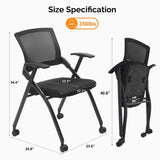 1 Pack Stackable Conference Room Chairs with Wheels, Folding Office Chair with Rebound Back, Padded 56646231