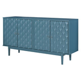TREXM Modern 4-door Sideboard with Convex Pattern Doors and 2 Silver Handle for Living Dining GL-N715P183105M
