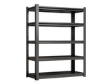 5-Tier Metal Storage Shelving, Industrial Utility Rack, Adjustable Height Bookcase for Living Room, W1831P504779