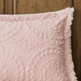 Twin Embroidered Medallion Faux Fur Ultra Plush Comforter Mini Set B03597036