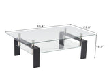 Arc Shaped Two Tiers Tempered Glass Coffee Table 58251189