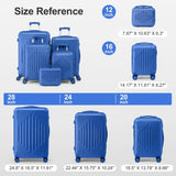 Premium 5-Piece ABS Luggage Set with Diamond Pattern & Reinforced Corners 13837498