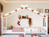 Twin House Floor Bed with Support Slats, Solid Wood House Bed Frame for Kids, No Box Spring Needed 37856201