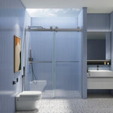 56 to 60 in. W x 76 in. H Double Sliding Frameless Soft-Close Shower Door, Premium 3/8 Inch W1573126518