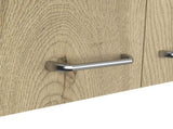 Wall cabinet 19"H, two Doors, two internal Shelves, White / Light Oak B097133159