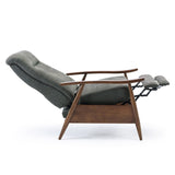 Saugus Wood Arm Push Back Recliner - Charcoal B050P281012