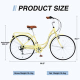 7 Speed, Steel Frame, Multiple Colors 26 Inch Ladies Bicycle W1019110563