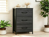 3-Layer Fabric Storage Cabinet, Vertical Narrow Dresser Tower with Smooth Metal Glide Drawers, 08299986