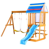Wooden Outdoor Swing Set 3 in 1 Swing Set outdoor Children's Playset with Slide , 2 Swings and N719P255692C
