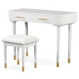 40" Modern Vanity Table Set with Mirror Touch Screen Lighted Mirror, Dressing Table and Cushioned N704P196657K