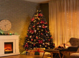 7.5 FT Artificial Christmas Tree with DIY 350 Warm White LED Lights, Hinged Xmas Pine Tree with Tree 47530637