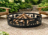 36in Fire Ring, Bear Pattern, Round, Iron 46376113