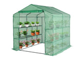 143x143x195cm Black Iron Pipe Steeple With 8 Pieces Grid Flower Stand With Zipper Rolling Door PE 02250966