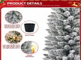 Set of 3 Pre-lit Xmas Trees with Pot Stands, 3/4/5 FT Snow Flocked Artificial Christmas Trees with 53610875