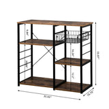 ZNTS 3-Tier Industrial Kitchen Baker's Rack Utility Microwave Oven Stand Storage Cart Workstation Shelf, 04294771