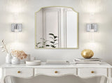 Contemporary Crystal Wall Light, Chrome Finish with Bubble Crystal, 2-Light Sconce for Bathroom, W1340P225796