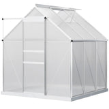 Polycarbonate Greenhouse, Walk-in Green House with Adjustable Roof Vent 28589144