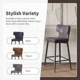 28inch Counter Height Bar Stools Set of 2, Modern Bar Upholstered Chairs with PU Leather, Metal N762P199304E